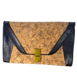 Elliott Lucca Cork Black Leather Clutch